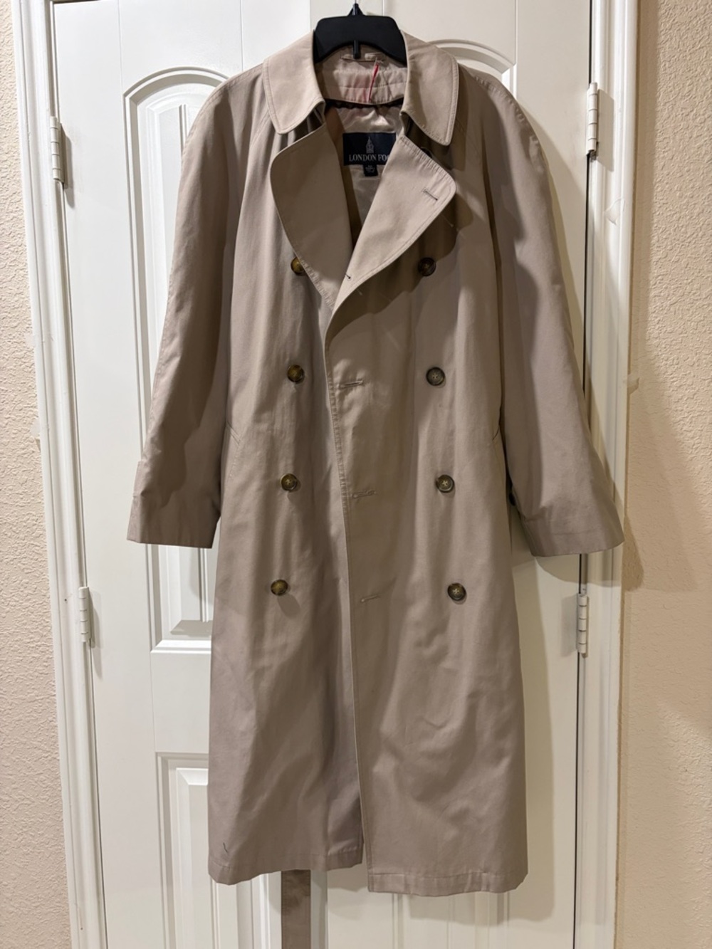 London Fog Men's Classic Double-Breasted Trench Coat - Khaki